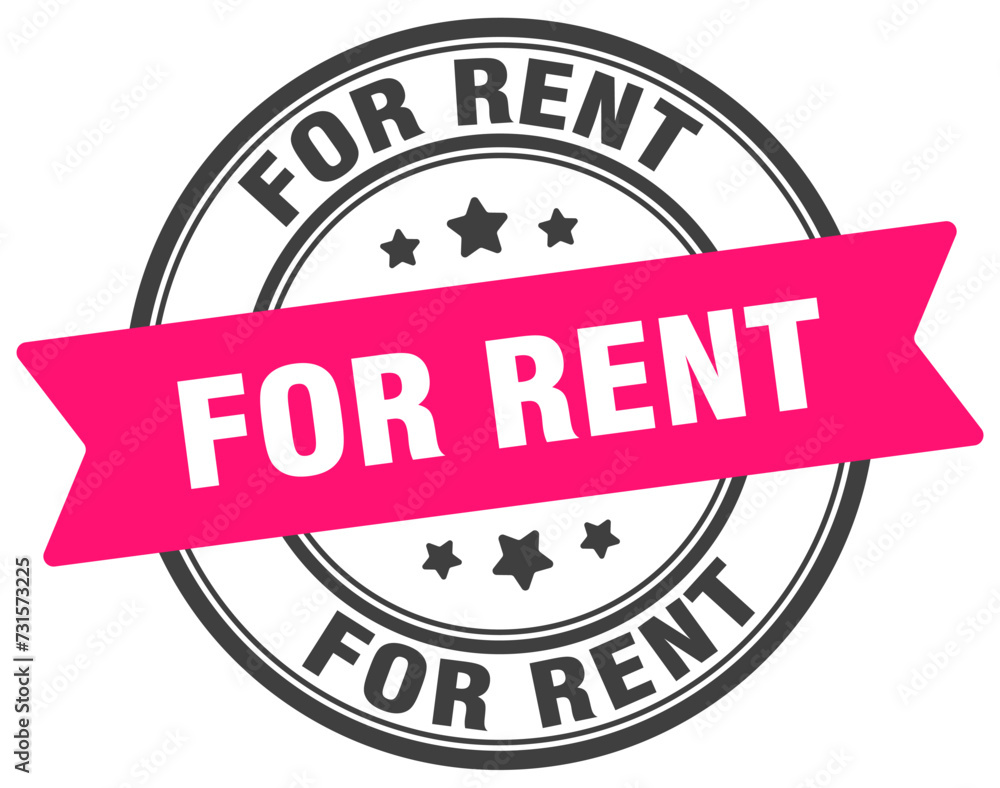 Fototapeta premium for rent stamp. for rent label on transparent background. round sign