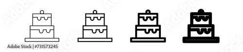 Icones symbole picto gateau anniversaire mariage patisserie