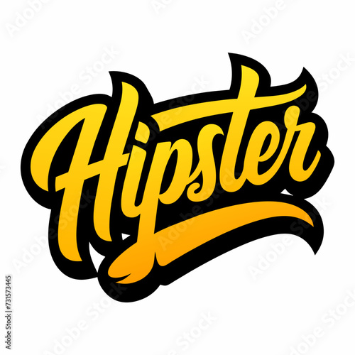 The word HIPSTER in street art graffiti lettering vector image style on a white background.