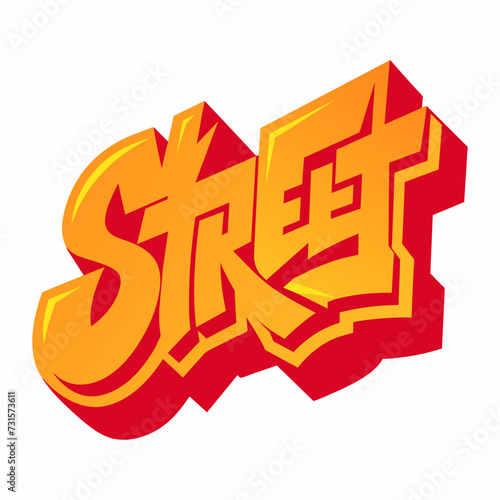 The word STREET in street art graffiti lettering vector image style on a white background.