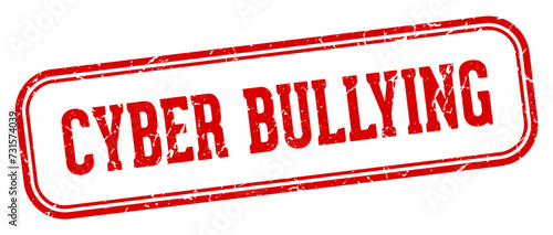 cyber bullying stamp. cyber bullying rectangular stamp on white background