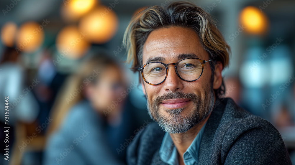 Portrait of Success Close-Up Image of a Confident Businessman's Front View in the Workplace Portrait of Success Close-Up Image of a Confident Businessman's Front View in the Workplace