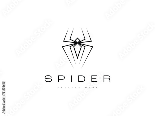 minimal spider line logo design