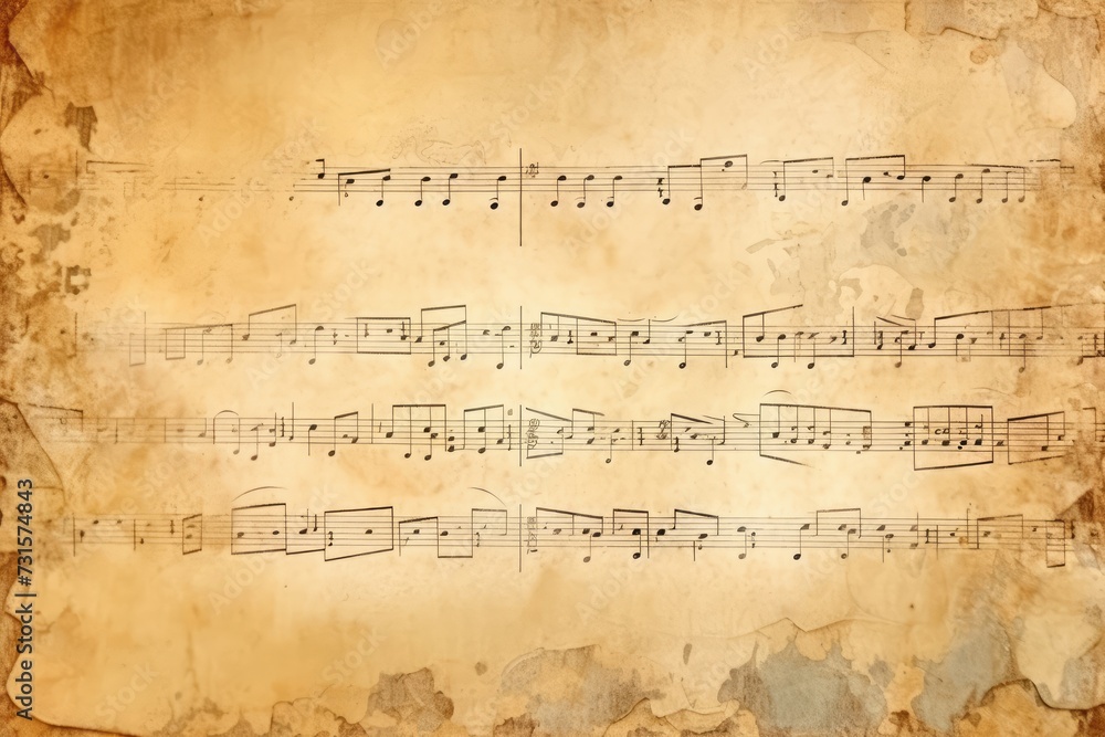 Paper copyspace Musical old vintage sheet art textured paper note antique page melody background