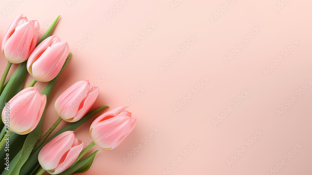 Women's Day, Valentine's Day, Mother's Day background concept, empty floral background with copy space