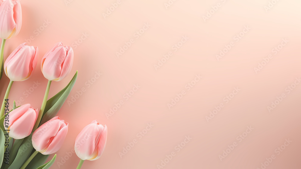 Women's Day, Valentine's Day, Mother's Day background concept, empty floral background with copy space