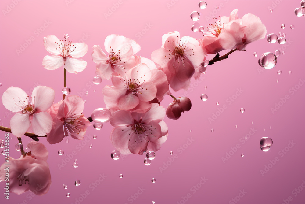 Sakura flowers with water drops
Generation AI Sakura flowers with water drops
Generation AI