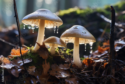 Small mushrooms close up in the forest
Generation AI