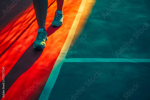 Professional athlete training, preparing for a competition, abstract shadows 