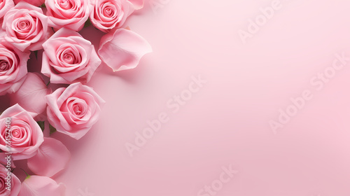 Women s Day  Valentine s Day  Mother s Day background concept  empty floral background with copy space