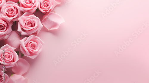 Women's Day, Valentine's Day, Mother's Day background concept, empty floral background with copy space