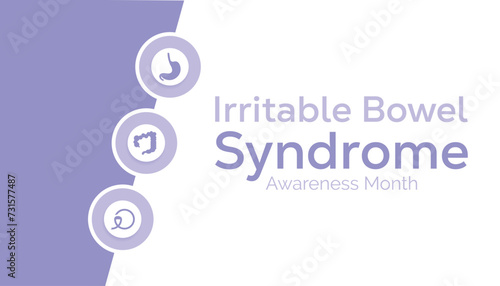 Vector illustration on the theme of Irritable Bowel Syndrome Awareness Month observed each year during April banner, Holiday, poster, card and background design.