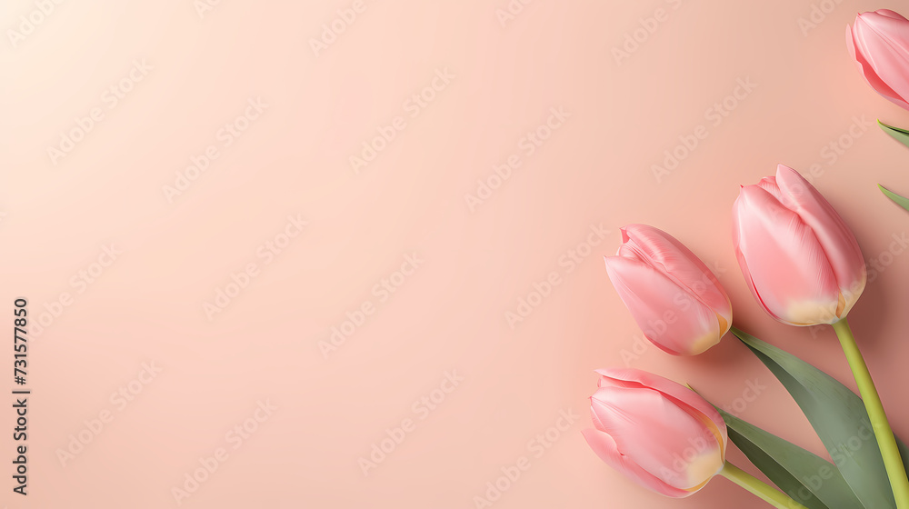 Women's Day, Valentine's Day, Mother's Day background concept, empty floral background with copy space