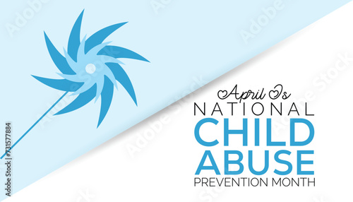 Vector illustration on the theme of National Child Abuse Prevention Month observed each year during April banner, Holiday, poster, card and background design.