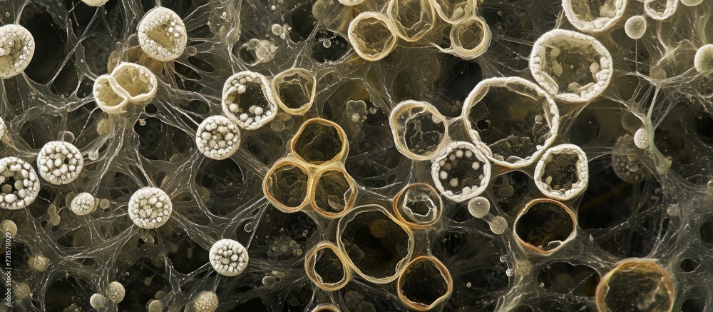 The farm's regenerative soil contains arcella testate amoebae observed under a microscope. The farm's regenerative soil contains arcella testate amoebae observed under a microscope.