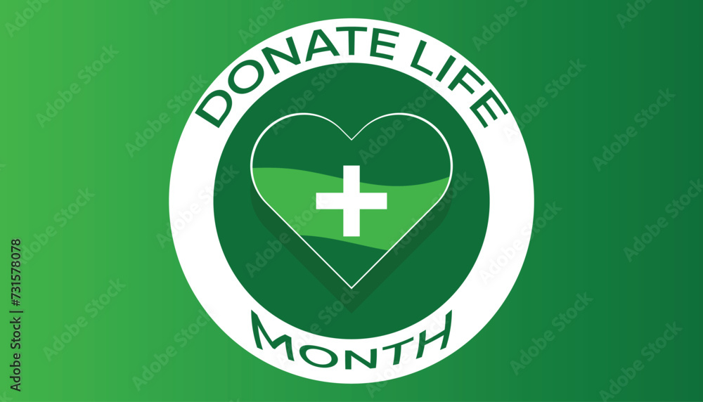 Vector illustration on the theme of national donate life month observed each year during April banner, Holiday, poster, card and background design. Vector illustration on the theme of national donate life month observed each year during April banner, Holiday, poster, card and background design.