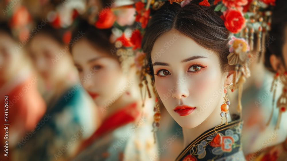 Beautiful portraits showcasing people dressed in traditional Chinese attire Beautiful portraits showcasing people dressed in traditional Chinese attire