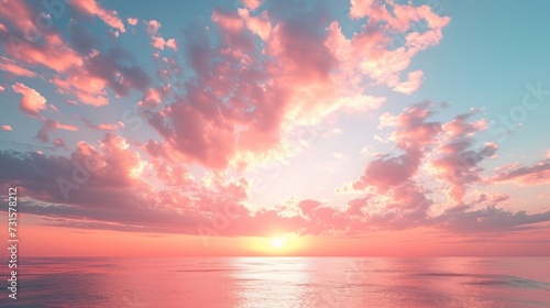 Muted tones of pink and orange mimic a romantic sunset sky.