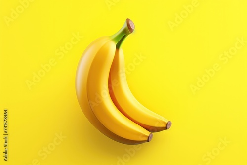 Little banana 3D render image isolated on clean studio background