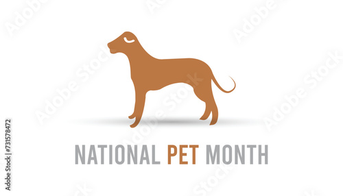 Vector illustration on the theme of National Pet Month observed each year during April banner  Holiday  poster  card and background design.