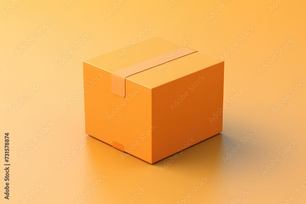 Little cardboard shipping box 3D render icon isolated on clean studio background Little cardboard shipping box 3D render icon isolated on clean studio background