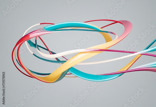 Colorful loop line, 3d render