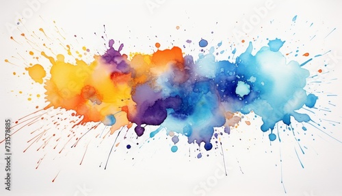 Colorful watercolor splashes and blots with empty space for text and design elements