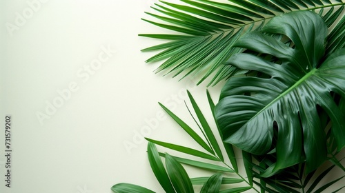 Tranquil scenes featuring tropical leaves against minimalist settings