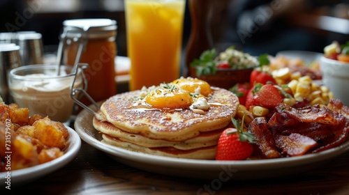 Casual brunch spots offer comforting classics like fluffy pancakes