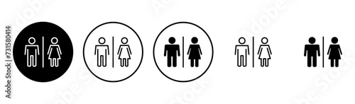 Toilet icon set. restrooms icon vector. bathroom sign. wc, lavatory photo