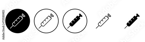 Syringe icon set. injection icon vector.