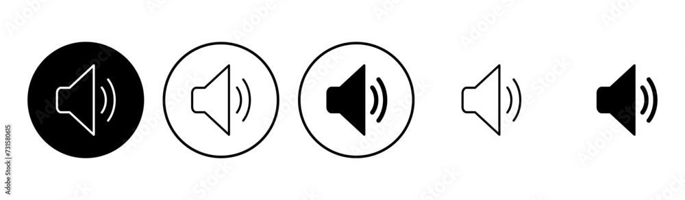 Speaker icon set. volume icon vector. loudspeaker icon vector. sound symbol Speaker icon set. volume icon vector. loudspeaker icon vector. sound symbol