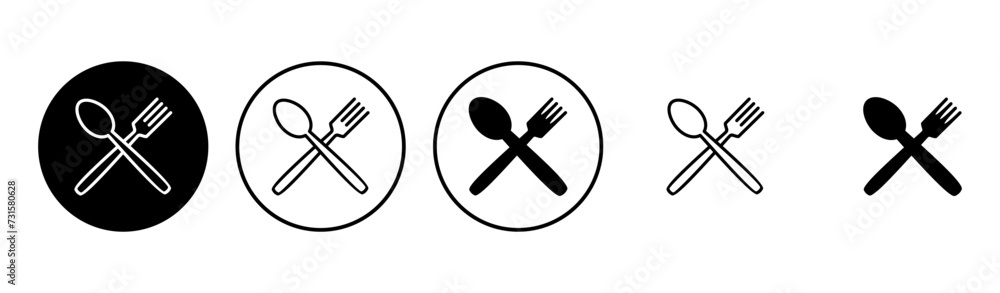 spoon and fork icon set. spoon, fork and knife icon vector. restaurant icon spoon and fork icon set. spoon, fork and knife icon vector. restaurant icon
