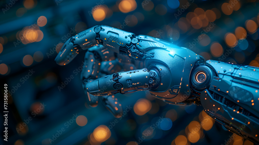 Mechanical Cyborg Hand in Futuristic Concept, Artificial Intelligence ...