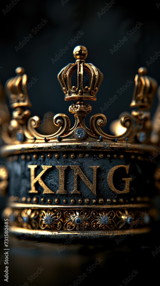 Royal elegance: captivating logo text king design, symbolizing majesty, authority, and regal sophistication, perfect for branding and marketing ventures