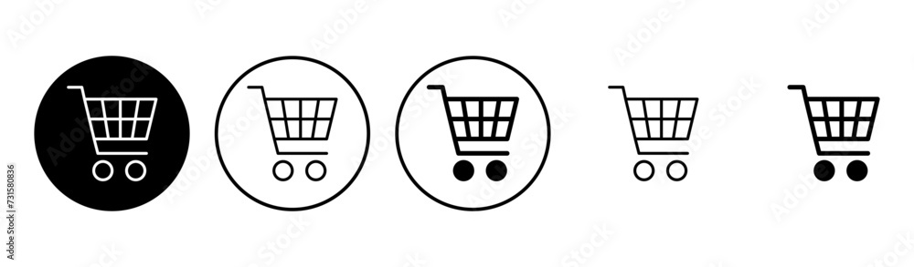 Shopping icon set. Shopping cart icon. Trolley icon vector Shopping icon set. Shopping cart icon. Trolley icon vector