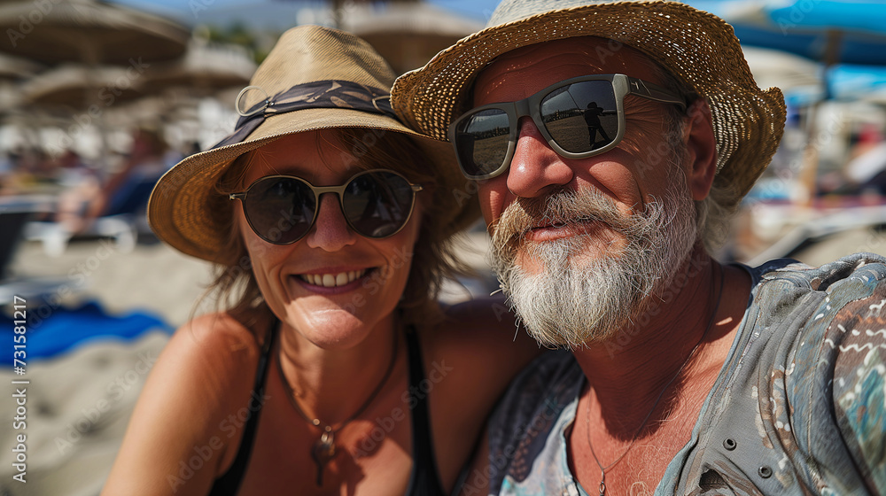 Beachside Harmony Evocative Portrait of a Senior Couple