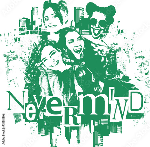 Obraz na plátně nevermind magazine newspaper girls city text