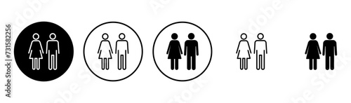 Man and woman icon set. male and female symbol