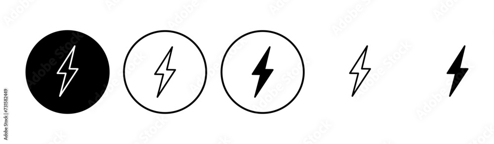 Lightning icon set. electric icon vector. power icon. energy sign Lightning icon set. electric icon vector. power icon. energy sign