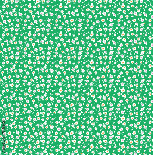 seamless daisy pattern green white 