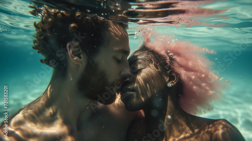 Dive into Passion A Young Couple's Underwater Love Story