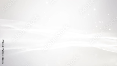Abstract white particle business corporate digital technology on elegant clean gray Background. Modern motion pattern graphic network cyberspace concept.
