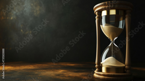 Hourglass on Wooden Table