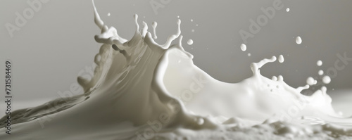 A Splash of Milk on a White Surface
