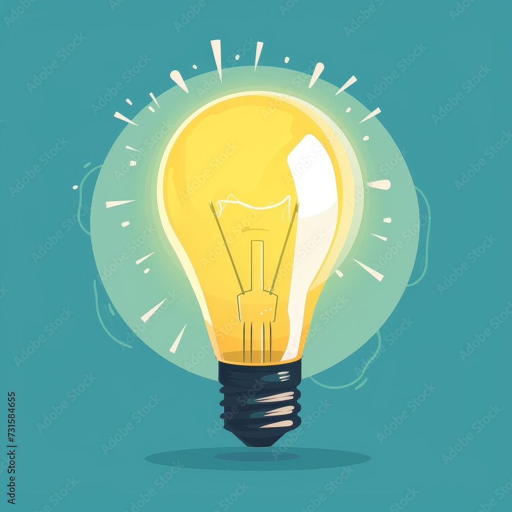 A cartoon light bulb with a bright idea spark, suitable for innovation hubs or creative agencies. A cartoon light bulb with a bright idea spark, suitable for innovation hubs or creative agencies.