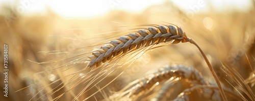 Close Up of a Wheat Plant in a Field photo