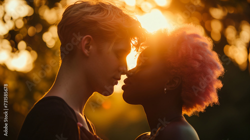 Tender Fusion A Young Mixed-Race Couple s Love Story in Nature