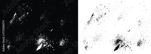 Bloody set of smears splatter spot and black and white brush stroke isolated splatter bleeding paint background. Ink brush illustration set