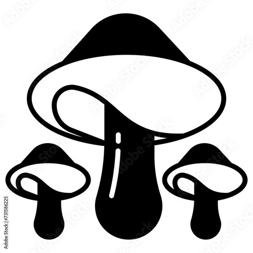 boletus edulis glyph and line vector illustration